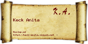 Keck Anita névjegykártya